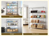 Artiss 5-Tier Kitchen Rack Shelf Shelving 120x45x179CM Adjustable Metal Storage Shelves KR-MEL-5S-120-SS