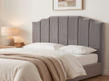 Artiss Bed Head Headboard Double Velvet 138CM - Grey BED-HEAD-WING-D-GY