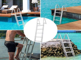 Removable Dock Ladder 5 Steps, 159 kg Load Capacity, Pontoon Boat Ladder with 4'' Wide Step & V952-MTXTCXSJFHXJDO516V0