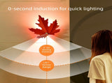 2 Pcs Maple Leaf Smart LED Night Light Battery-Powered Motion Sensor with Remote Control & Color V888-ELOSUNG36886