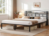 Artiss Bed Frame Queen Size with Charging Station WAVE MBED-D-WAVE-Q-BK-AB