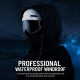 Waterproof Fleece Lined Hood, 3-in-1 Balaclava Design With Ski Mask For Skiing Snowboarding And V1366-AZ2-W-11461