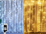 Outdoor LED Light Curtain with 8 Modes Warm White Christmas String Lights, 3 x 3 m, 300 LED V1237-ZY-528-232