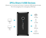 4 USB 2.0 Output Port Computer Sharing Hub Switcher Selector for Mac Chrome OS - Black V1263-JX-240