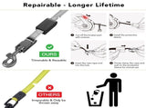 Retractable Dog Leash with Replaceable Rope, Anti-Shock ABS Shell, 5M Stainless Steel Spring, V1341-ZY-GES528ZK-WHITE