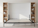Double Wall Bed in White Space Saving Murphy Bed Kit with Black Door Handle V63-953741