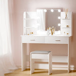 Artiss Dressing Table Set Stool 10 Led Bulbs White Dulcea FUR-V-DRESS04-LED-WH-AB