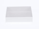 50 Pack of White Card Box - Clear Slide On Lid - 25 x 25 x 6cm - Large Beauty Product Gift Giving V382-50WHITEHAMP25X25X6