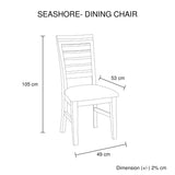2x Wooden Frame Leatherette Solid Wood Acacia Dining Chairs in Silver Brush Colour V43-DC-SSH