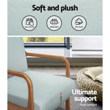 Artiss Armchair Fabric Grey Olive UPHO-C-ARM-5099-GY