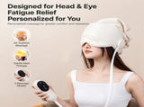 3-in-1 Heated Head Eye and Neck Massager with 360&deg Wrap Design, Adjustable Corded Controller and V1341-ZY-EP7EY8BP-BEIGE