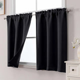 Blackout Curtains for Bedroom Living Room 45 Inch Length 2 Panels, Soft Solid Thermal Insulated V1189-LC-RY-00442