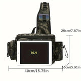 Camouflage Fishing Waist Bag Large Capacity Multi-layer Partition, Side Pockets & Winding Strap V1232-DGBDYB001