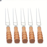 Upgraded Stainless Steel BBQ Skewers Set with Thickened Heat-Resistant Beech Wood Handles, U-Shaped V1232-SKKQ-001