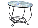 Metal Round Side Table Iron Decorative Patio Accent Table Outdoor Coffee Table for Garden Balcony V1294-YM0901-3116250020311