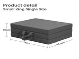 15cm Small King Single BedStory 3-Fold Mattress Folding Foam Bed Washable Cover, 190x80cm XFGH-MA-L-FD-15-SKS-GY