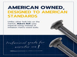 3/8" x 12" Black Carriage Bolt Kit, Grade 307A, Ceramic Coated for Exterior Use, 2X Rust V1258-DP02-F-78
