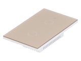 For Zigbee Tuya Remote Light Switch Voice Control 2Gang US Wall Touch Switch AC 100240V V1294-YM0901-3113210138713