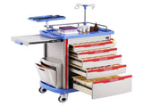 5 Tiers Lab Carts, Lab Utility Cart with 5 Drawers & 4 Silent Wheels, Mobile Medical Cart with PP V952-SYSTCECKFLS4VNN2DV3