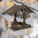 Vogelhuisje, wooden birdhouse, feeding stations, creative bird feeders, hanging bird food dispenser, V1259-DP01-A-1669