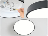 Close to Ceiling, Large Size Matted Black Metal Shade Flush Mount Ceiling Light Fixtures,Socket V1370-AZ4-06066