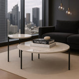 Interior Ave - Bianco Nested Coffee Table Set - White Marble Stone V355-IA-CT12-MB