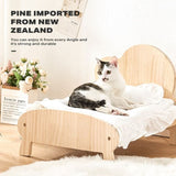 Cat Dog Wooden Bed Pet Sofa for Small Pet Wood Frame Beds With Bedding V488-PCPBB