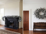 Christabelle Snowy Dorchester Christmas 2pc Set 1.2m Large Christmas Wreath and Garland with LE CMB-NATSD-L-WG