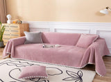 Sofa Cover Chenille Nylon Multipurpose Machine Washable Couch Slipcover for All Seasons Pink V1294-YM0717-3117220191314