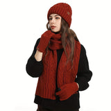 Unisex Winter Accessory Set Beanie Scarf Gloves Winter Fashion Warm Accessories - Gray - Size L V1347-939-60058-GRY-L