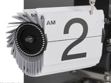 Digital Flip Down Clock Retro Minimalist Single Foot Mechanical Auto Flip Clock Desk Clock for Home V1294-YM0703-3115230003612