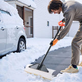 Snow Pusher Shovel, 61 cm Wide Outdoor Snowplow Shovel with Ergonomic Grip, HDPE Plastic Blade, V952-WLKSL2025INC5GA89001V0