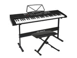 Alpha 61 Keys Electronic Piano Keyboard Digital Electric w/ Stand Stool Speaker EK-JK-63-BK-H-B01