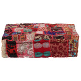 Patchwork Pouffe Square Cotton Handmade 50x50x12 Cm Red 43_246575