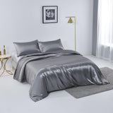Satin Quilt cover Set Hotel 3 Pieces Quilt cover with Pillowcase, Art Silk Bedding Set-Luxury Soft V1317-SD90-AUSK-3JT-BZ-HUI