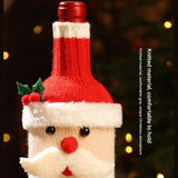 3-piece Santa Claus and Reindeer Snowman and Designs Style Knitted Christmas Wine Bottle Cover V888-ELOSUNG53313