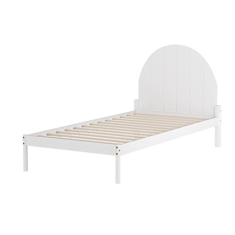 Artiss Bed Frame Single Size Wooden White DALY WBED-DALY-S-WH-AB