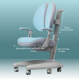 Solid Rubber Wood Height Adjustable Children Kids Ergonomic Study Chair Only AU V255-PCSB508-BLUE