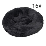 Calming Donut Pet Bed -Soft Faux Fur, Anti-Anxiety Fluffy Round Bed for Cats and Small Dogs V888-ELOSUNG10285