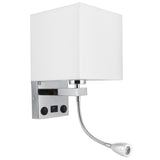 LED Wall Light Modern Fabric Lampshade USB Bedroom Bedside Reading Sconce E27 100240V V1294-YM0901-3119200140611