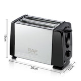 RAF R.262 Dual-Slot Toaster with Stainless Steel Finish, Adjustable Browning Control, and Dual-Sided V1341-ZY-T78TL86Z-SILVER