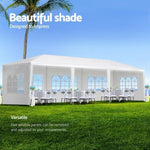 Instahut Gazebo 3x9m Marquee Wedding Party Tent Outdoor Camping Side Wall Canopy 5 Panel White GAZEBO-WED-C-FG-3X9-5W-WH