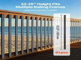 61 Pack Deck Balusters, 82 cm Galvanized Steel Railing Spindles, Hollow Rectangle Metal Decking V952-BPKLGZT61G328HWPY001V0