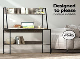 Artiss Computer Desk Bookshelf Storage Grey 100CM MET-DESK-LC-100-GY
