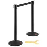 Crowd Controls, 2-Pack Crowd Control Barriers with 6.5FT Black Retractable Belt, Plastic V952-ZGGLZHSSLZX2HXDZWV0