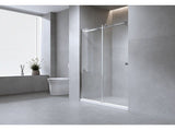 120cm Frameless Glass Sliding Shower Door With Black Rail and U-Brackets for Modern Bathrooms V63-912941