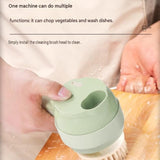 Seasoning Preparation and Storage Set-Green Electric Handheld Food Processor With Light Blue lid and V888-ELOSUNG56077-4