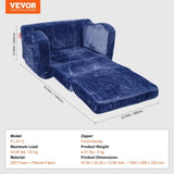 VEVOR Baby Chair Foldable 2-in-1 Comfy Baby Lounger Couch Kids Sofa Blue V952-ETSF6354652INRR5PV0