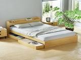 Artiss Bed Frame Double Size with Charging Ports and 2 Drawers AURA WBED-F-AURA-D-WD-ABC