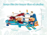 Race Track Toys for Kids Car Adventure Toy Dinosaur Climbing Hills Railcar with 4 Cars Colorful V1192-AZ-W-10126